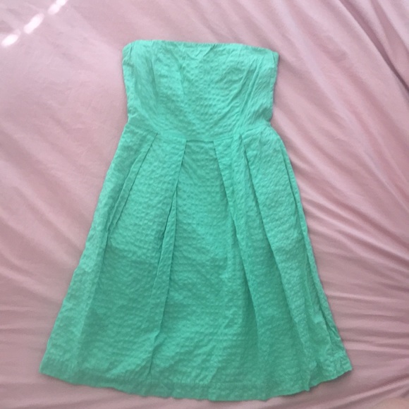 J. Crew green strapless cotton dress - Picture 2 of 6